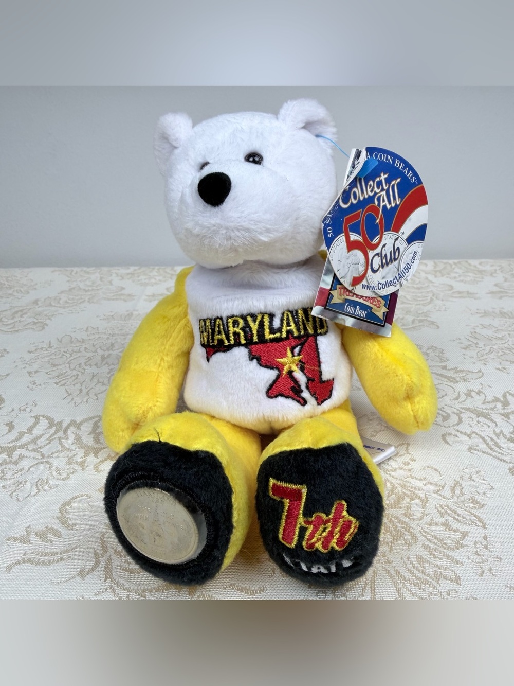 Vintage State Quarter Collectible Maryland Plush Bear - 2002